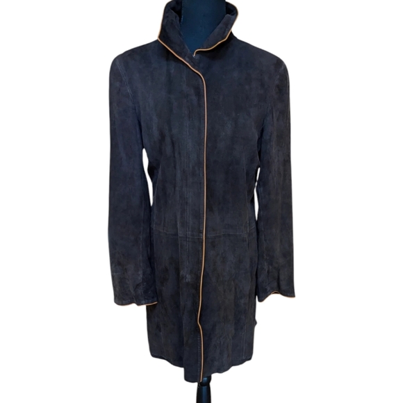 Jennifer Tattanelli Casini Firenze Made in Italy suede knee high coat Sz 42 US6 - Picture 3 of 13